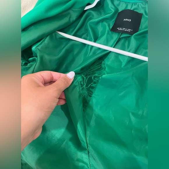 MNG Mango Green Single Button Women's Blazer Size 4 - Picture 15 of 16